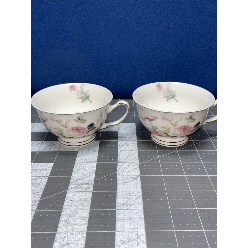 2 Grace Teaware‎ Cottage Rose &Birds Magnolia Garden Coffee/Teacup